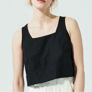 Not Perfect Linen PERCE Cropped Linen Top